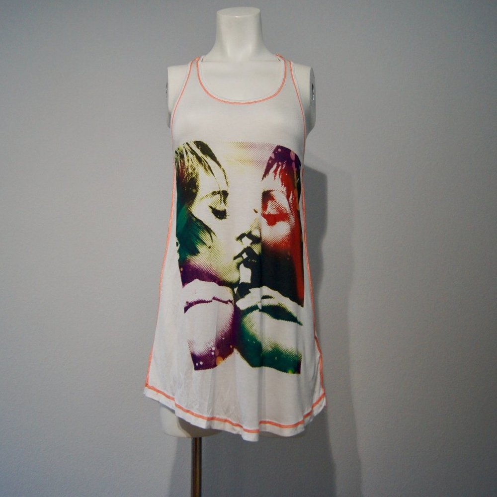 Lux Society Tank Top Racerback Women's S NWT White SImons LGBTQ Made in Europe